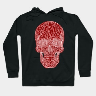 Red skull with white lines Hoodie